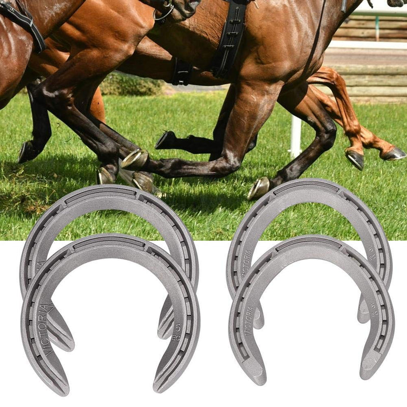Horseshoe, 4pcs Aluminum Alloy Horse Shoes Horse Riding Equestrian Tools, for Horses That Have More Exercise or Work(13cm) - BeesActive Australia