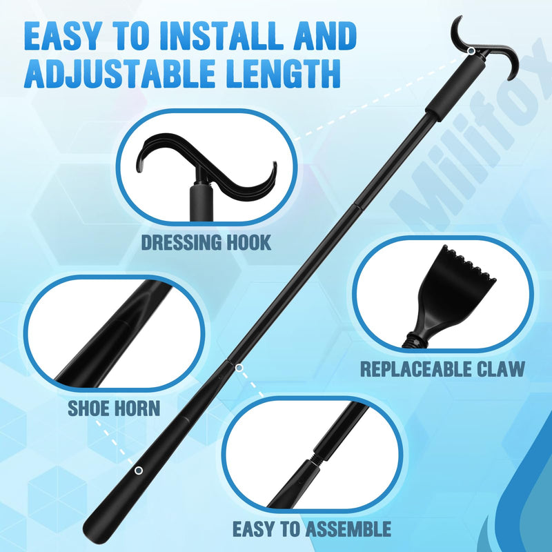 2X Dressing Stick Shoe Horn Remover Tool Black and 1x Claw for Scratching Back - BeesActive Australia