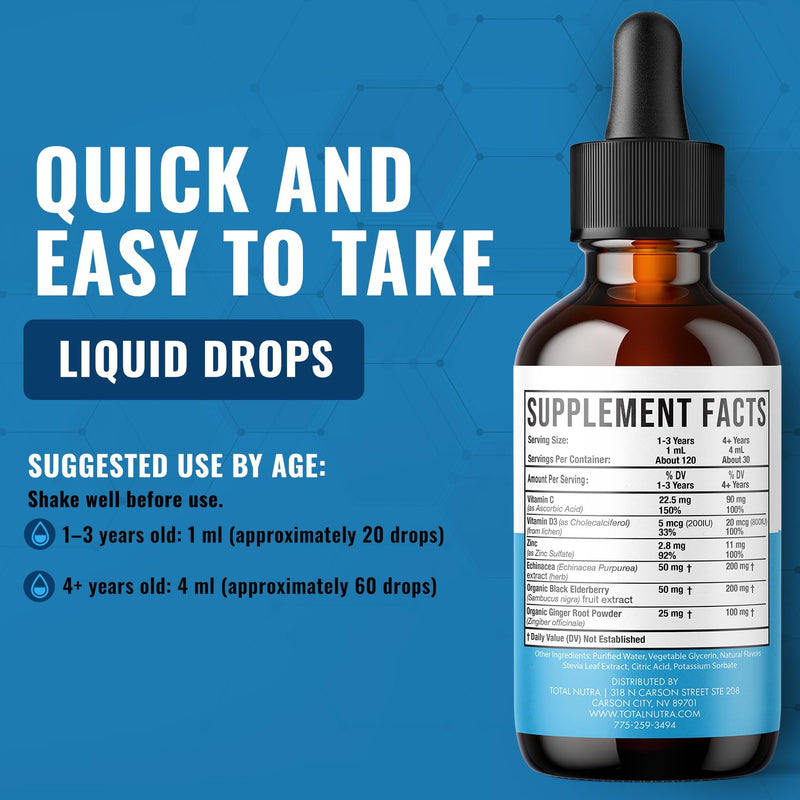 Extra Strength B Vitamin Drops and 6-in-1 Liquid Multivitamin Supplement | Instant Energy, Focus & Metabolism Support | Immune Defense Support for Kids and Adults