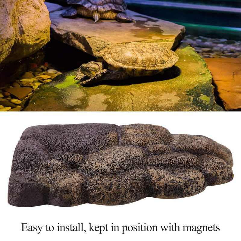 Magnetic Resin Turtle Sun Island Floating Sun Ramp Turtle Climbing Stone Aquarium Landscape Ornament Habitat Decor for Semi-Aquatic Animals (NS-78) - BeesActive Australia