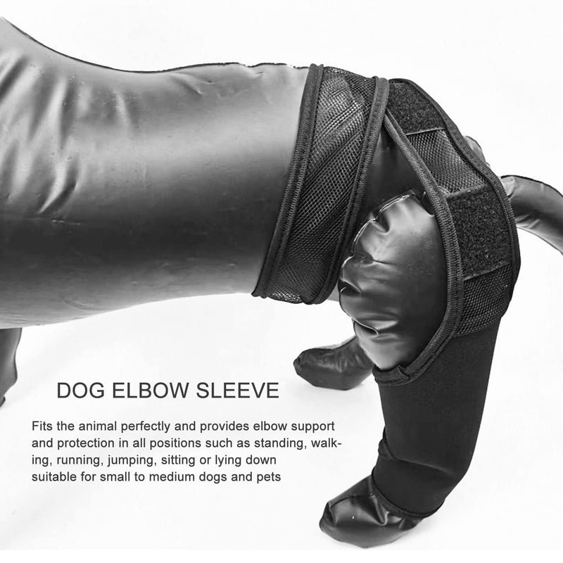 ZJchao Dog Elbow Protector Pads for Canine Elbow and Shoulder Support Elbow, Dog Knee Leg Sleeve, for Dysplasia, Osteoarthritis, Elbow Calluses, and Shoulder Dislocation, Small Medium Dogs (L) XL Black