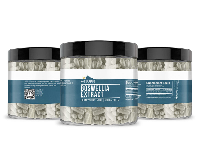 Earthborn Elements Boswellia Serrata Extract 200 Capsules, Pure & Undiluted, No Additives 200 Count (Pack of 1)
