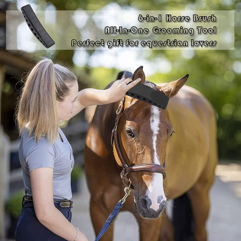 Horse Grooming Brush, 6-in-1 Horse Brushes, Horse Massage Comb, Upgraded TPR Horse Hair Brush, Pet Grooming Supplies Set for Horse Dog and Cat Grooming Shedding - BeesActive Australia
