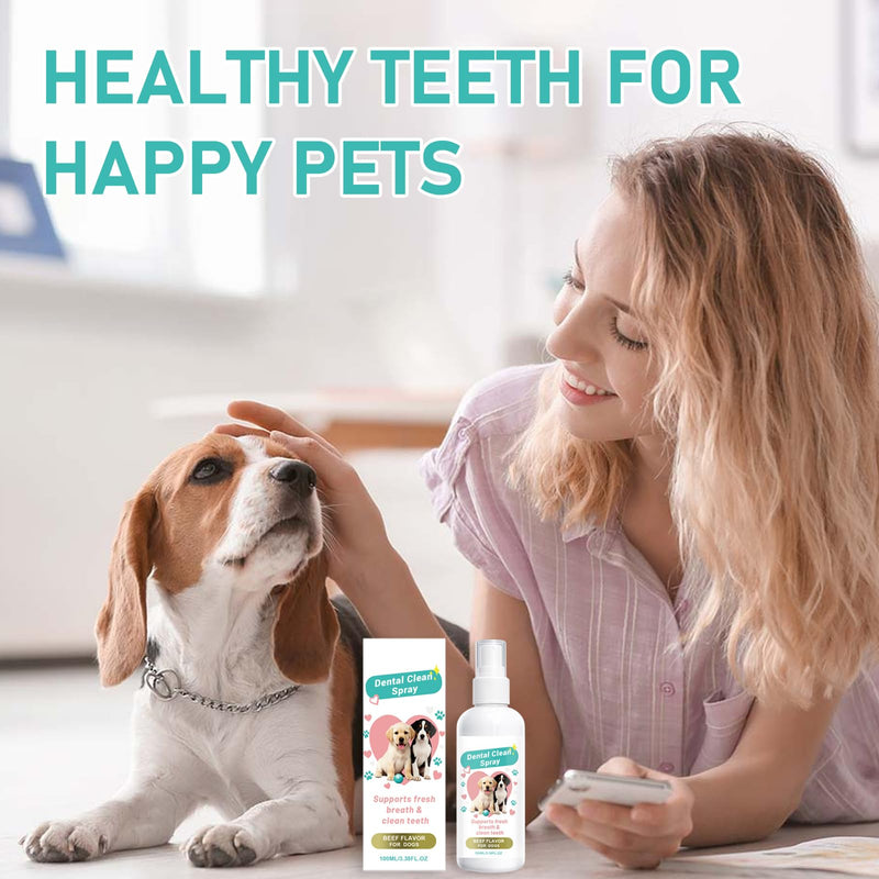 Pet Oral Tartar Remover Spray - Dog Breath Freshener and Teeth Cleaning Solution,No-Brush Plaque & Tartar Remover, Supports Daily Denta Hygiene, Easy Spray Use, 100ml