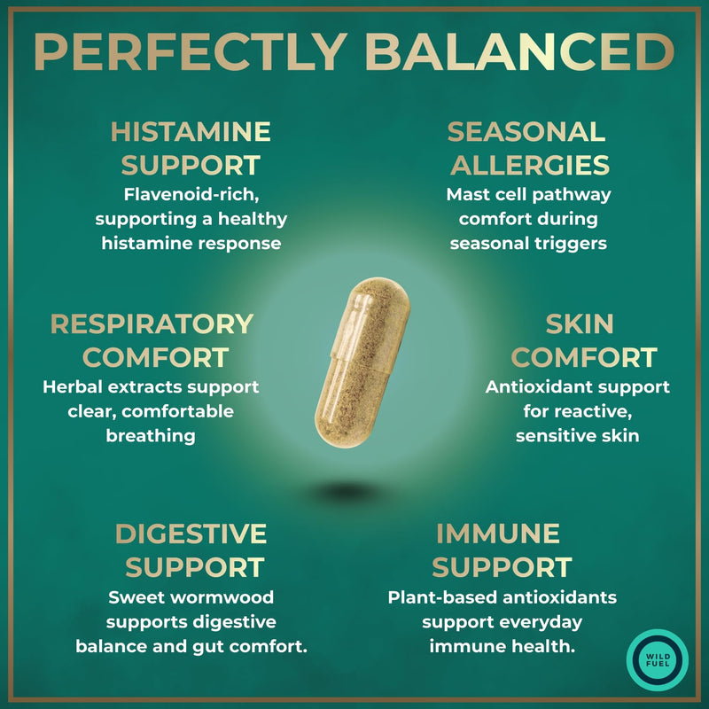 Histamine Block Flavonoids Supplements - Quercetin, Nettle, Atermesia Natural Source Flavonoids - Seasonal Allergy Balance Supplements Histamine Blocker - 120 Homeopathic Allergy Relief D-Hist Caps 60 Count (Pack of 2)