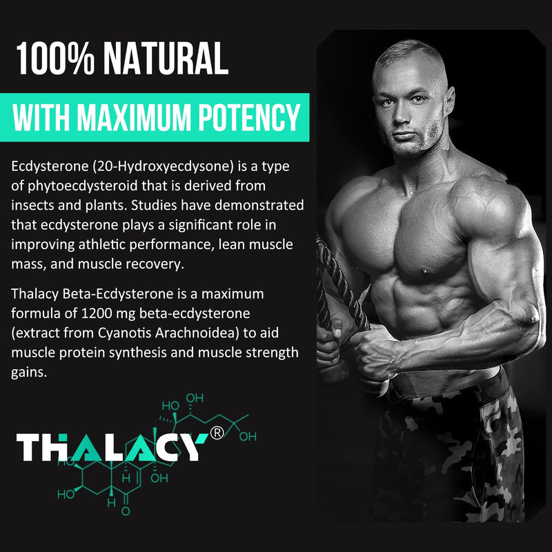 1200MG Beta Ecdysterone Supplement, 98% Maximum Purity Ecdysterone Supplements for Lean Muscle Mass, Athletic Performance & Strength, 60 Capsules 60 Count (Pack of 1) - BeesActive Australia