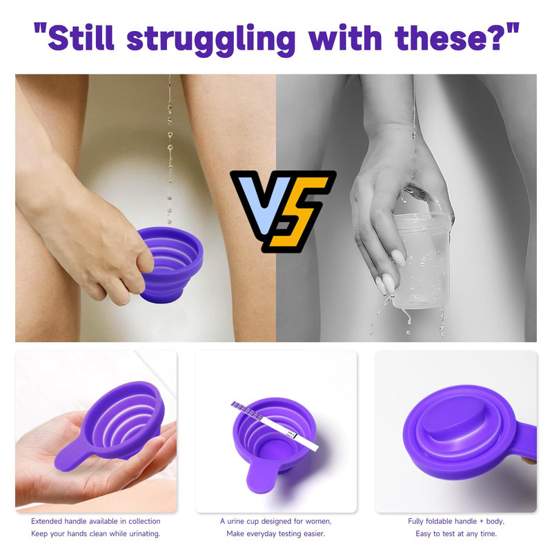 Urine Cups for Ovulation & Pregnancy Tests: Reusable & Collapsible Pee Cups for Home Fertility Testing | Easy to Use & Clean (1PCS) 1PCS - BeesActive Australia