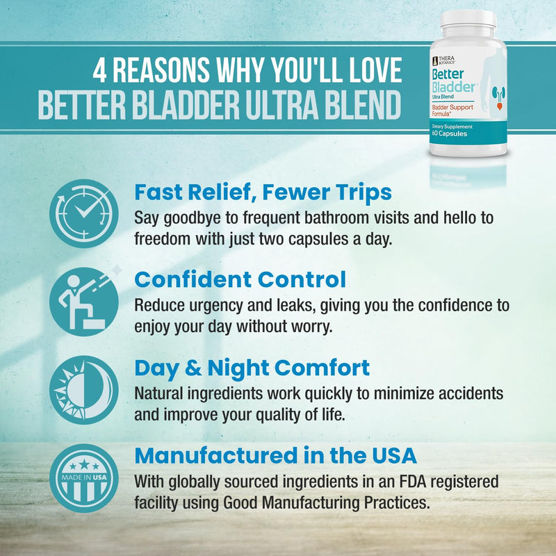 Ultra Bladder Support Supplement with Vitamin D3, 60 Ct | Bladder support formula for men and women featuring Vitamin D3; 60 capsules Ultra 60 Count (Pack of 1)