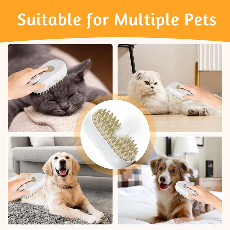 TOGETDREAM Cat Steam Brush, 3 in 1 Steamy Brush Cat Cat Steamy Brush Steam Brush Cat Self-Cleaning Cat Spray Massage Comb Cat Grooming Brush Pet Hair Removal Comb for Cat & Dog (A) A - BeesActive Australia
