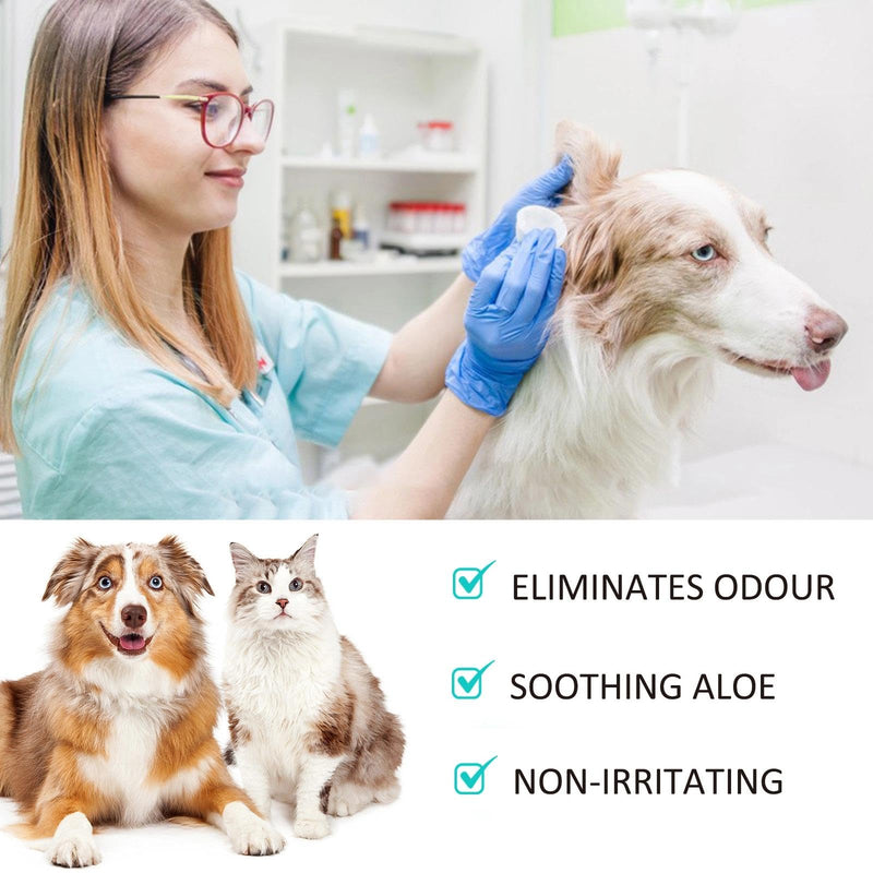 Dog Ear Cleaner,Removes Dirt, Grease, Earwax Buildup And Unpleasant Odors. Safe And Mild, Suitable for Daily Cleaning of Dogs.