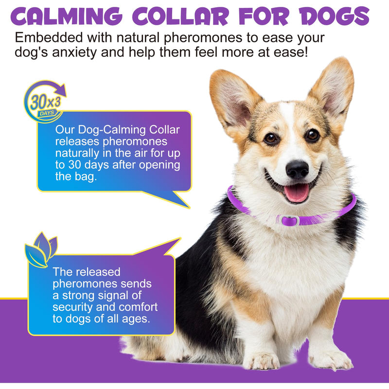 Dog Collar for Dogs 3 Pieces, Adjustable Design Pheromone Embedded Calming Collar for Anxiety, Adaptil for Dogs Collar, Calming Collar for Dogs, 18.9 Inch Collar (Dog) - BeesActive Australia