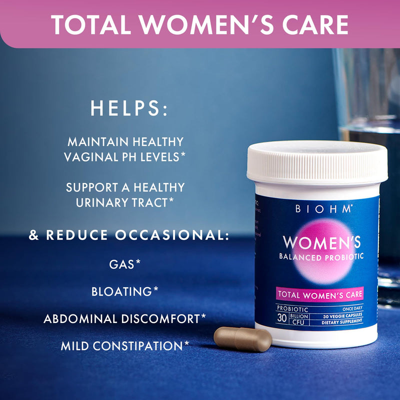 BIOHM Probiotics for Women, 30 Billion CFU, 9 Strains (30 Count) Helps Support Total Gut Health, Digestive & Immune System, Vaginal Probiotic for Urinary Tract & Vaginal Health, 30 Day Supply 30 Caps: Womens Probiotic