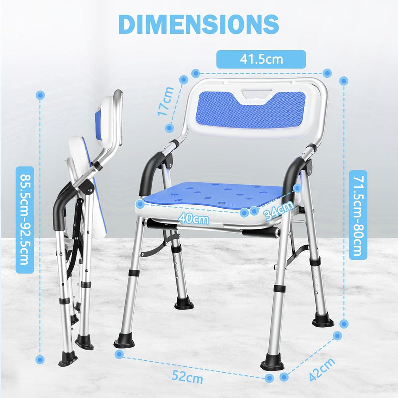 Toyotsu All-Life Shower Bench G-Style (Foldable, Adjustable Seat Height, No Assembly Required) - BeesActive Australia