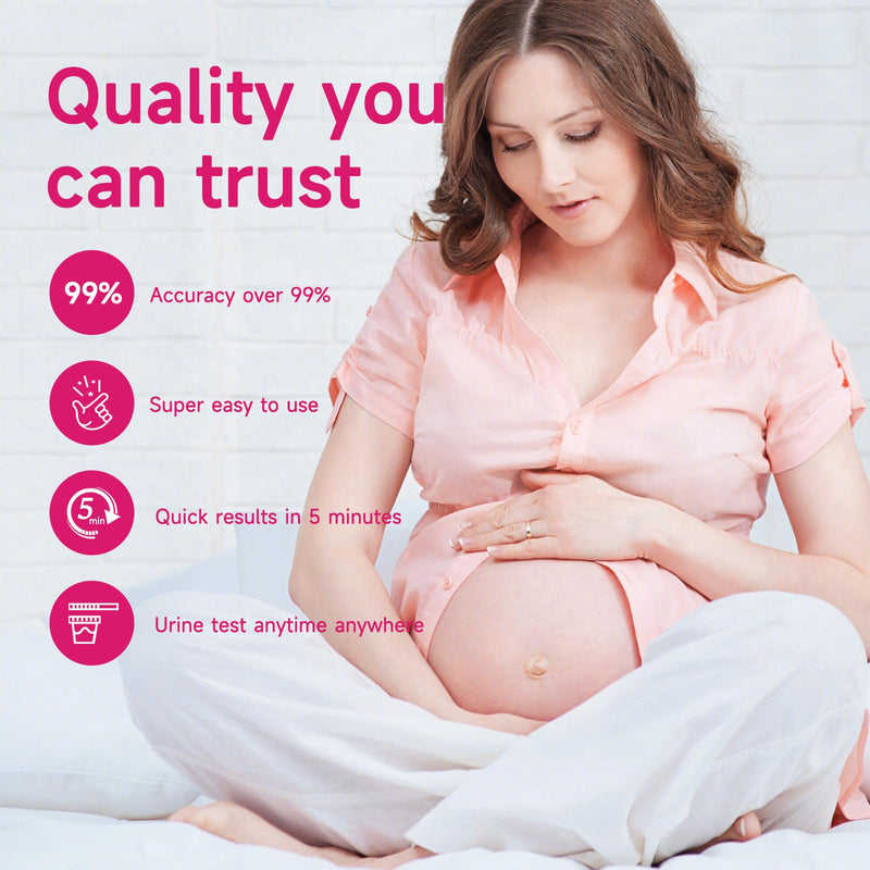Early Detection Pregnancy Test Strips, Amazewell hCG Test Strips Easy at Home Pregnancy Tests Bulk, Over 99% Accuracy, 50 Pack Pregnancy Test Kits for Women with 1 Reusable Urine Cup - BeesActive Australia