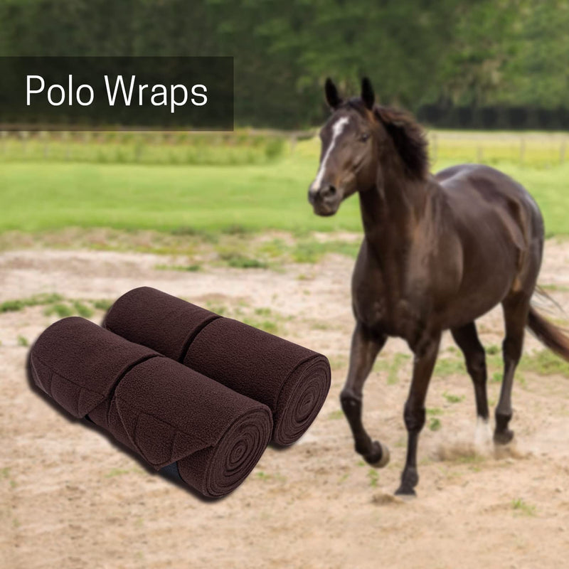 Polo Leg Wraps, Equine Polo Wraps Set of 4, Horse Leg Bandages, Polar Fleece Horse Leg Wraps for Horseman, Equestrian, Horse Trainer Coffee - BeesActive Australia