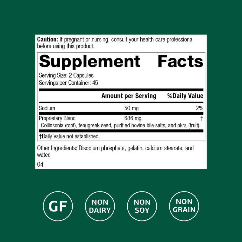 Standard Process Fen-Cho, Digestive & Gut Health Supplement, 90 Capsules | Digestive and Gut Health Supplement with Fenugreek and Collinsonia Root, Gluten-Free, Non-Dairy and Non-Soy
