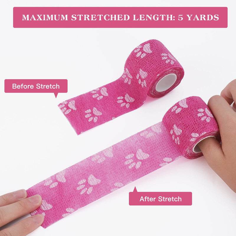 Vet Wrap Self Adhering Bandage Wrap Cohesive Bandage Multi-Function Wrap Tape for Dogs Cats Horses Birds Animals Non-Woven Strong Sports Tape for Wrist Healing Ankle Sprain & Swelling 12 Rolls 2inch Mixed-1 12 Rolls - BeesActive Australia