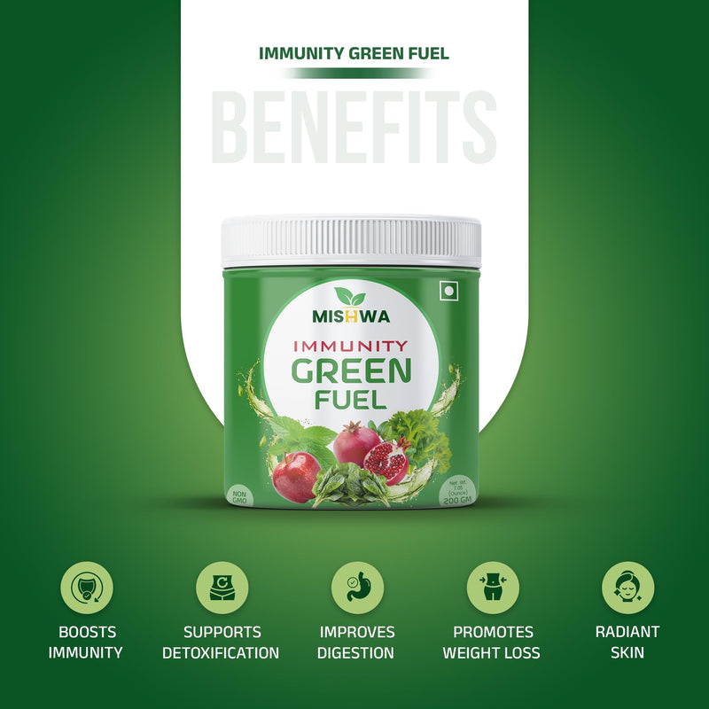 Immunity Boost Green Powder Helps Support Detoxification and Clean Energy Freeze Dried Blend with Apple Celery, Spinach, Mint & Pomegranate 200g 1