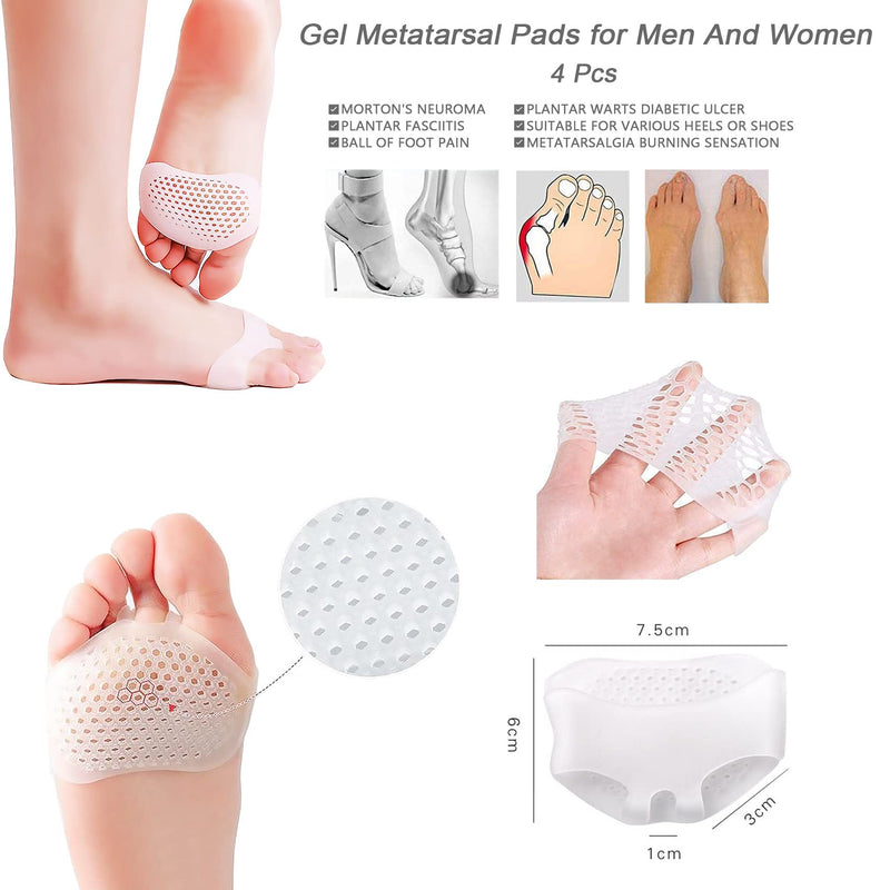 GELMAY 15Pcs Bunion Corrector, Hallux Valgus Relief Pads Toe Spacer Straightener Big Toe Separator Correction Splint Hammer Gel Metatarsal Sleeve Protector Brace Exercise Strap - BeesActive Australia
