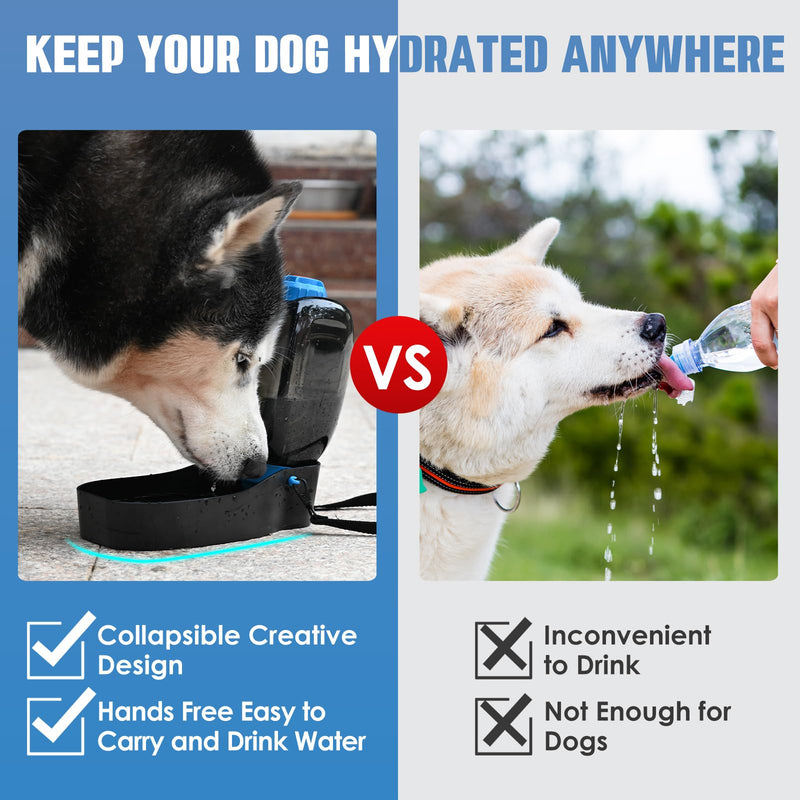 45oz Dog Water Dispenser, Portable Dog Water Bottles, Travel Dog Water Bowl for Dog Park, Patented, Leak-Proof Dog Water Bowl Dispenser, Dog Beach Camping Accessories, Water Bottle for Dogs, BPA Free BLUE - BeesActive Australia
