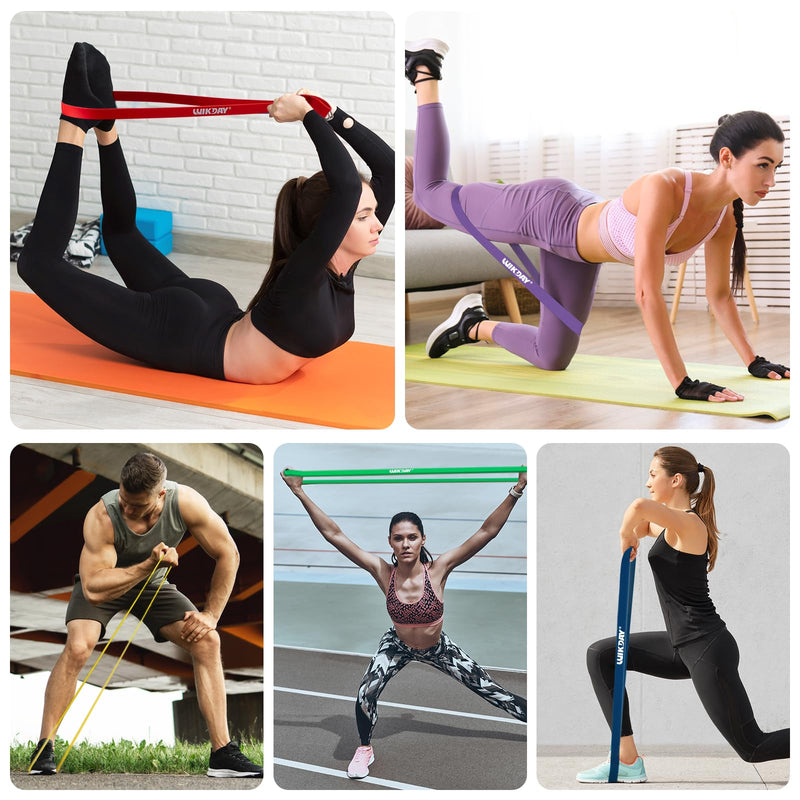 Resistance Bands for Working Out, Exercise Bands, Workout Bands, Pull Up Assistance Bands for Body Stretching Training Physical Therapy Muscle Training for Men & Women 01 Multicolour 8-100 lbs