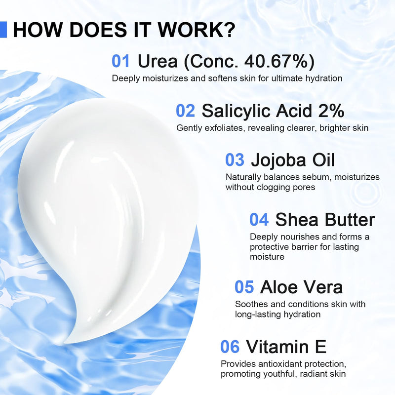 TEAWOO Ultra-Hydrating Urea Cream (Urea Conc. 40.67%), Foot Cream for Dry Cracked Heels and Feet, Pair with Moisturizing Heel Socks for Cracked Heel Treatment, Heel Socks Included (5.29 OZ/150g) Bundle - Foot Cream + Heel Socks - BeesActive Australia