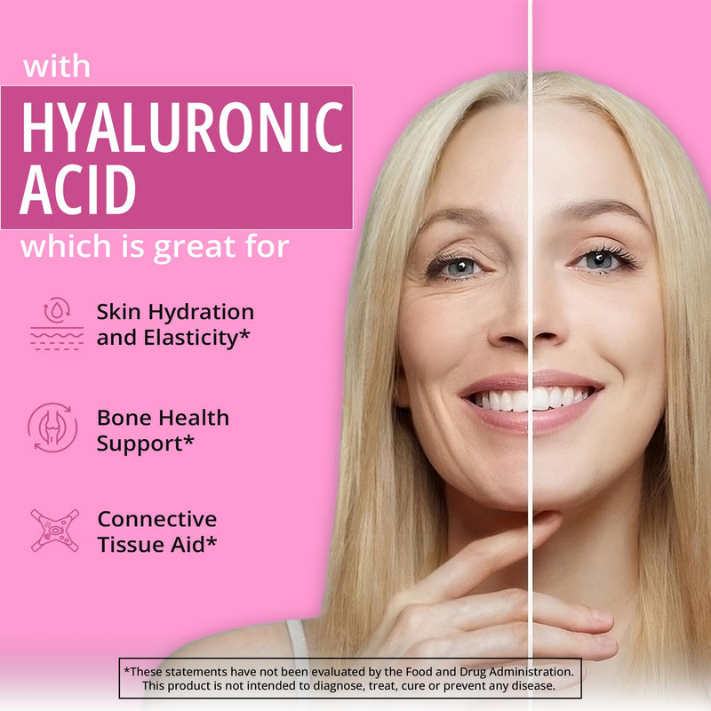Vegan Collagen Booster for Hair, Skin & Nails, Plant-Based, Non-GMO, 60 Ct | Vegetarian Collagen Builder - Hyaluronic Acid, L-Lysine, Gotu Kola - Supports Connective Tissue - Gluten-Free, Vegan