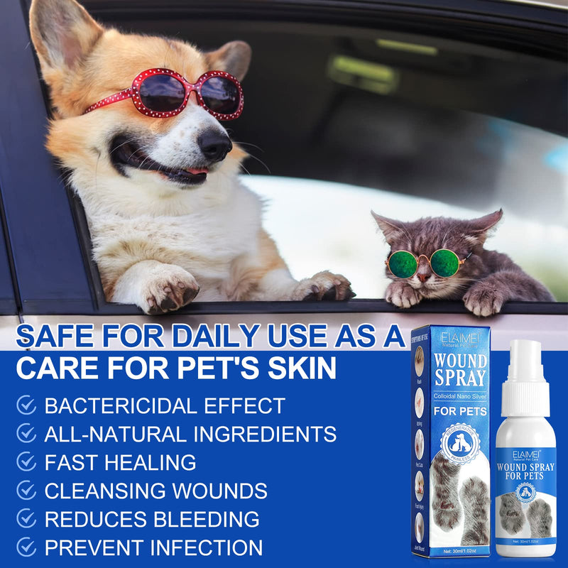 Dog Wound Care Spray - Wound Spray for Pets - Healing Aid and Skin Repair, Clean Wounds, Relieve Dog Skin Allergies - Helps with Rashes, Hot Spots, Itch, Skin Irritation, Bites & Burns (2 pack) 2 pack - BeesActive Australia