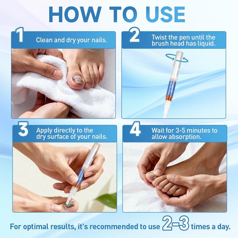 Extra Strength Nail Repair Pen, 4 Nail Oil Cuticle Pens With Natural Plant Extracts for Repairing Discolored, Broken & Damaged Toenails, Effective Nail Repair Solution - BeesActive Australia