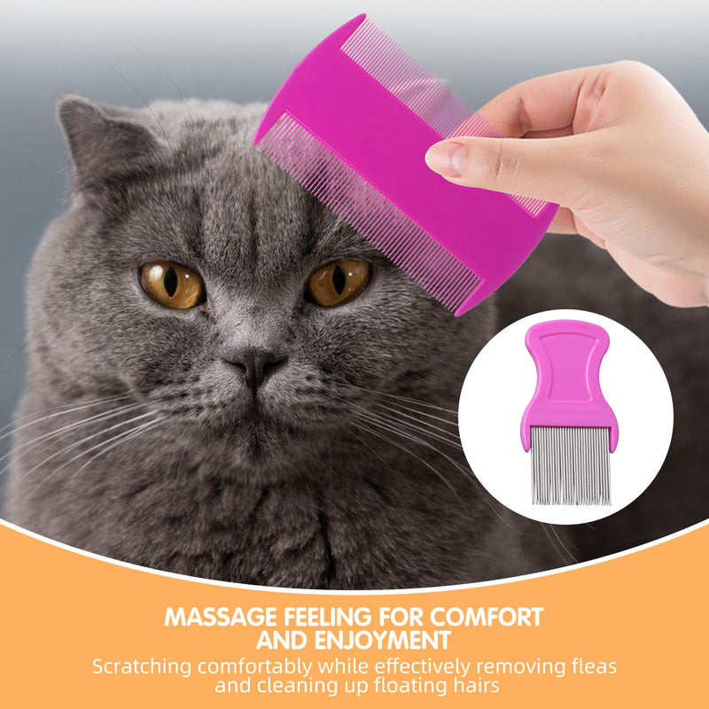 HESSION 6 Pack Flea Lice Combs Removal Dandruff Comb with Metal Teeth Double Sided Fine Combs Metal Teeth Flea Lice Combs for Pets Kids Adults (Random) Random - BeesActive Australia
