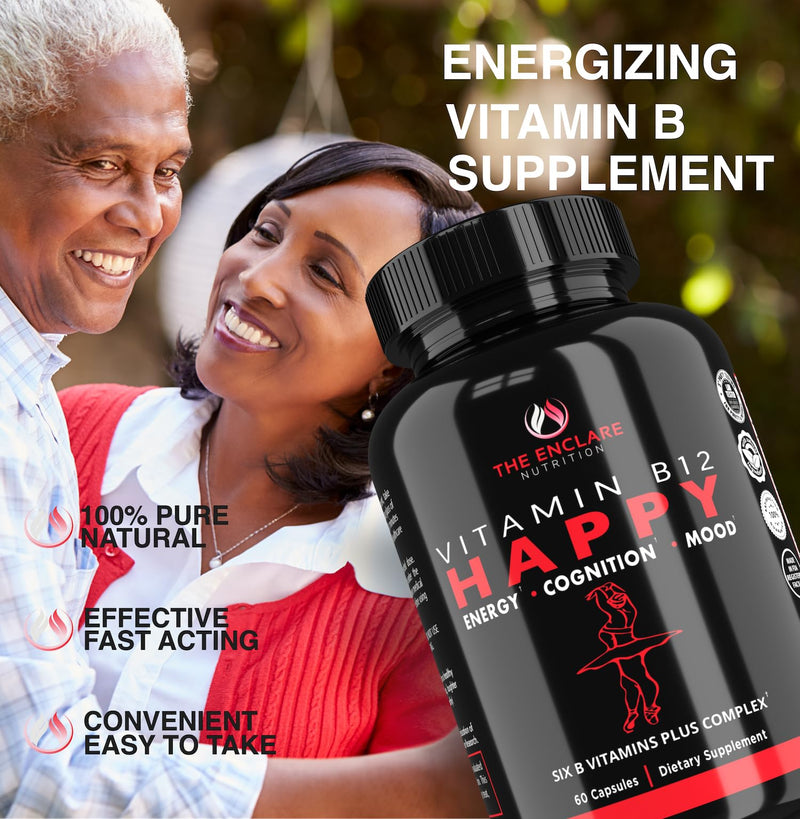 THE ENCLARE NUTRITION Vitamin B12 - Vitamin B Complex with Vitamin C, Biotin, Inositol, Folic Acid, B Vitamins, B1, B2, B3, B4, B5, B6, B7, B8, B9. Brain, Heart, Immune Support, Energy Supplements (1) 1