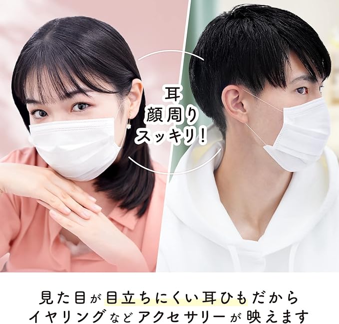 Rec Extra Thin Ear Strap Mask Fuwarun (normal size 30 pieces) 1 box White / Softens with body temperature and prevents ear pain / -  Australia
