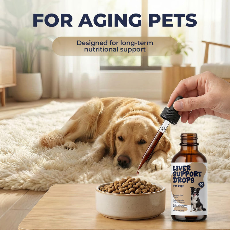 Milk Thistle Liver Support for Dogs, Liquid Liver Supplement Drops, Supports Normal Liver Function & Metabolic Balance, Easy to Mix for Picky Eaters, 2 fl oz