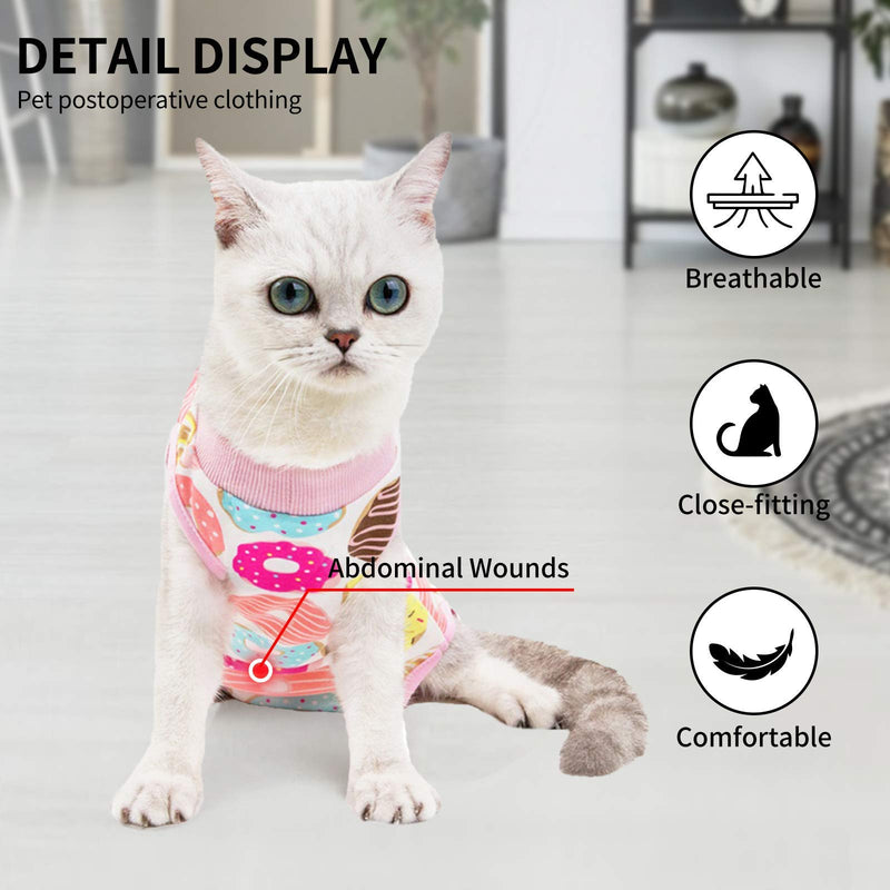 Cat Professional Surgical Recovery Suit,E-Collar Alternative for Cats Dogs,After Surgery Wear, Pajama Suit,Home Indoor Pets Clothing Doughnut XL X-Large - BeesActive Australia