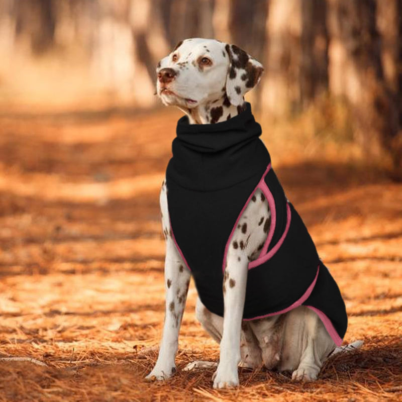 Hjyokuso Dog Sweater with Calming Hood and Ear Protection, Dog Coat for Small Medium Large Dogs, Calming Vest for Dogs, Dog Coat for Anxious Dogs, Dog Anxiety Jacket XS Black - BeesActive Australia