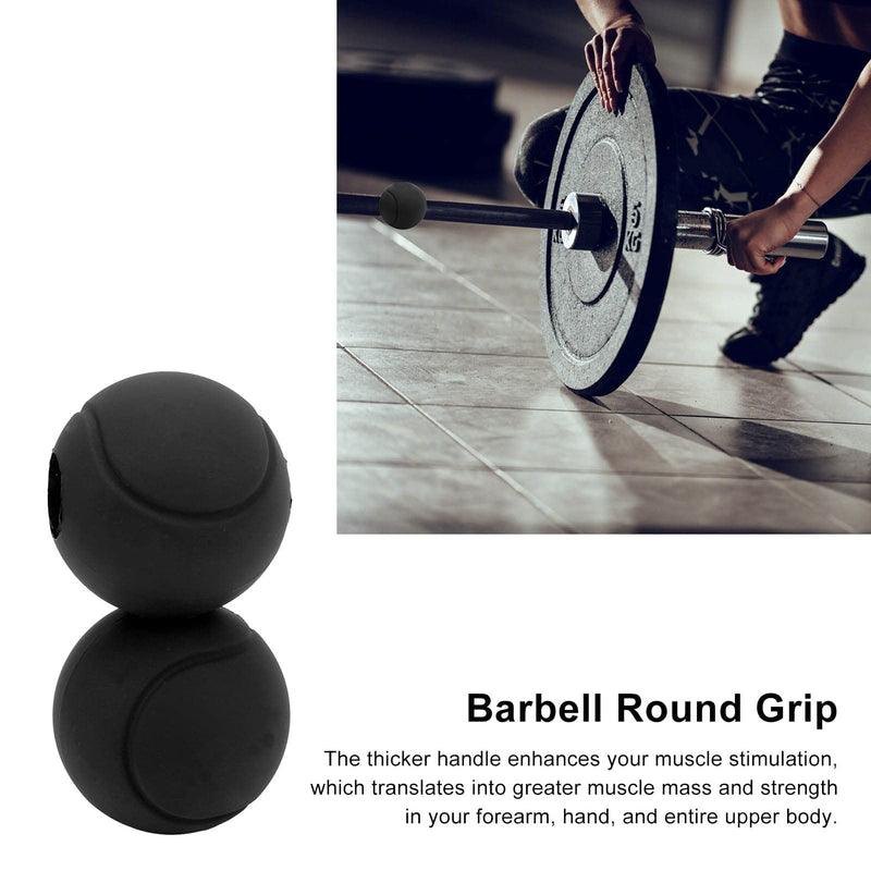 Dilwe Barbell Grips, 1 Pair of Barbell Dumbbell Curved Grip Round Spherical Silicone Non Slip Thickened Grip for Massive Arm and Muscle Building (Black)