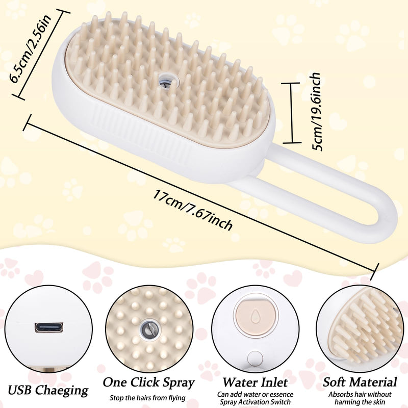 Steamy Cat Brush, 3-in-1 Steam Brush for Cats Cat Brush with Steam Dog Brush Cat Grooming Brush Pet Hair Removal Comb for Cats and Dogs (B) - BeesActive Australia