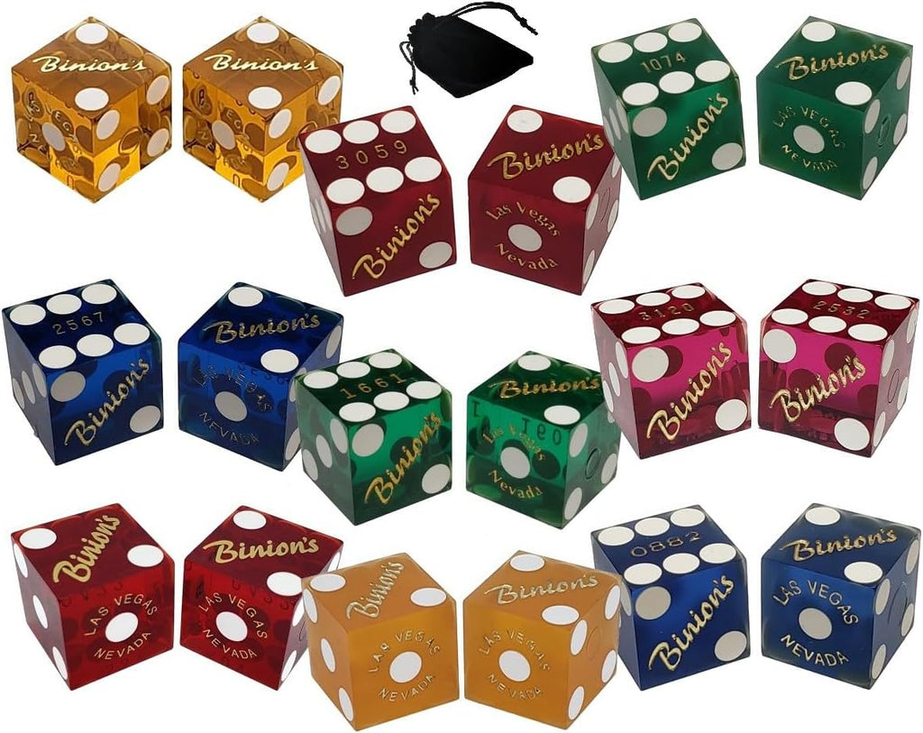 Cyber-Deals Authentic Las Vegas Boulevard The Strip Casino 19mm Craps Dice - 4 Pairs (8 Dice) 4 Pairs (8 Dice)