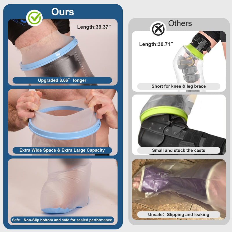 Waterproof Cast Covers for Shower Leg | Cover For Showering After Surgery Protects Foot & Leg | Cast Cover For Showering | Non-Slip Wound Bath & Shower Boot for Foot After Surgery