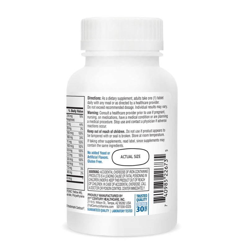 21st Century Sentry Men Multivitamin Tablets, Daily Support, 120 Count | Complete Daily Multivitamin & Multimineral, Compare VS. Centrum® Men, Men for Energy, Immunity & Metabolism Support