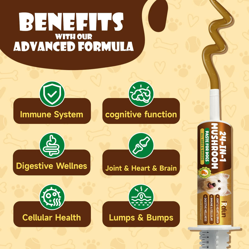 Mushrooms for Dogs - Turkey Tail Mushroom - Immune Health Support, Gut, Skin, Joint + 2 Pack Organic Mushroom Supplement for Dogs - 18-in-1 Blend with Turkey Tail, Reishi, Lion's Mane