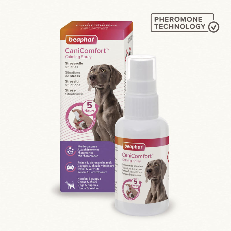 BEAPHAR - CaniComfort® feel-good spray - for dogs and puppies - pheromone technology - calms in stressful situations, when traveling and during vet visits - works for 5 hours - 60 ml spray 60 ml - BeesActive Australia