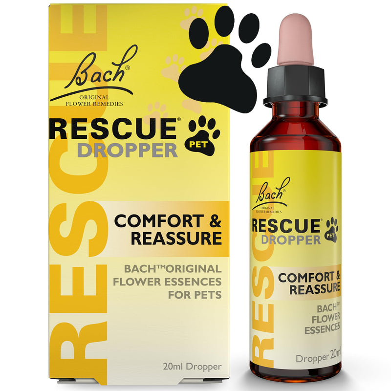 Rescue Pet Dropper | Calming Drops for Dogs, Cats & Pets | Bach Original Flower Essences | 20ml | Pet-Friendly Support for Stress, Travel, Fireworks & Separation Anxiety Day Dropper