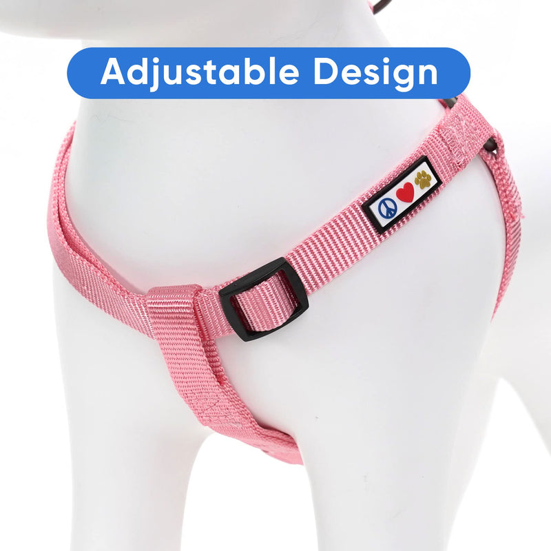 Pawtitas Solid Color Step in Dog Harness or Vest Harness Dog Training Walking of Your Puppy Harness Small Dog Harness Pink Cherry Blossom Dog Harness Small (Pack of 1) Light Pink ✅ Solid - BeesActive Australia