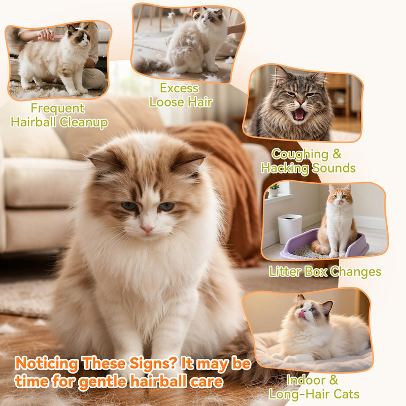 PUAINTA Cat Hairball Control – Alternative to Hairball Gel & Paste, Hairball Remedy for Cats, No Mineral Oil, Easy Capsule Supplement for Hairball Relief, Reduce Shedding, Skin & Coat (90 Count) 90 Count