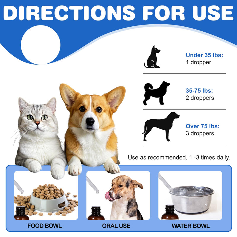 Insulin for Diabetic Dogs & Cats, Pet Blood Sugar Balance Supplement, Natural Herbal Formula for Healthy Blood Sugar Levels, Improved Mobility, Insulin Resistance, 2 oz (60 ml)