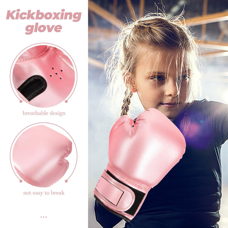 Veemoon Boxing Gloves for Kids 3-10 Years, Boys and Girls Boxing Training Gloves Children Kickboxing Practice Equipment - Sponge Endomor Phprotection - Sparring Kickboxing Thai Mitts MMA, Pink