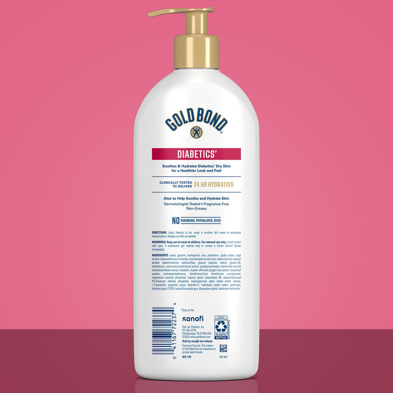 Gold Bond Diabetic Body Lotion, Dry Skin Relief with Vitamin E & Aloe to Soothe & Moisturize Flaky, Rough Skin, Value Size, 21 oz 21 Fl Oz (Pack of 1) - BeesActive Australia