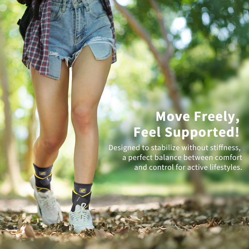 Bracoo 2 Pack Ankle Brace Compression Sleeve for Women & Men, Adjustable Ankle Support Strap for Sprained, Plantar Fasciitis, Pain Relief, Injury Recovery, Running, Workout, GYM, FS60 Black L/XL - BeesActive Australia