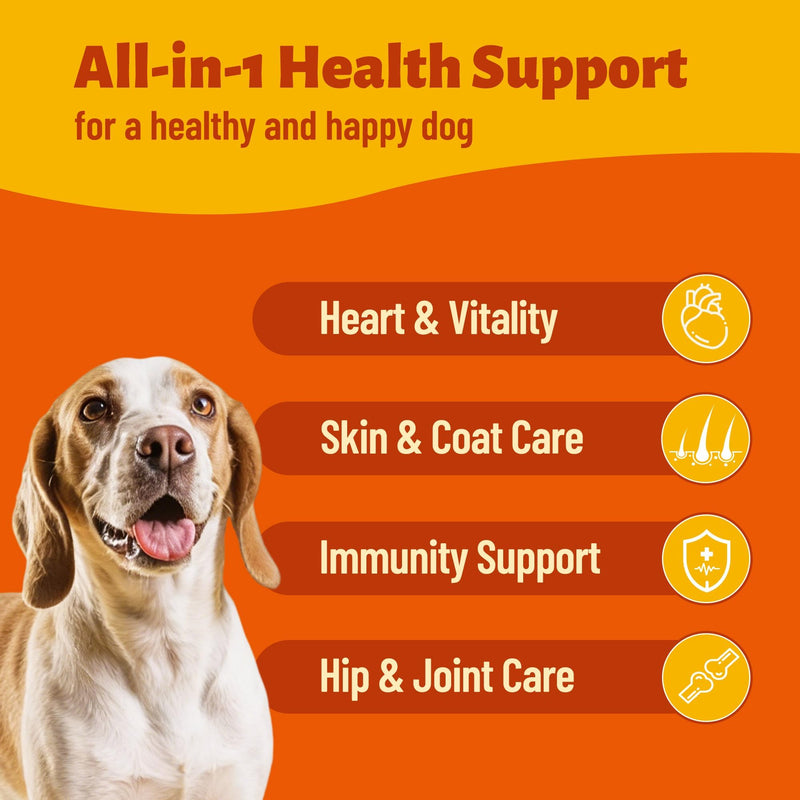 220g Vitamins Supplements and Taurine for Dogs - Multivitamin for Dog Chewables with Glucosamine,Omega 3,MSM - Support Hip & Joint,Skin and Coat,Immunity,Digestive Health
